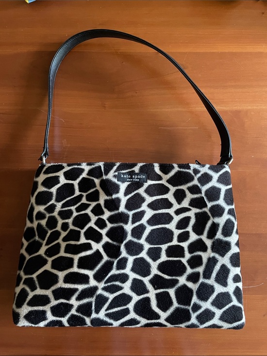 kate spade Handbags - kate spade Black and Cream Giraffe-Print Shoulder Bag